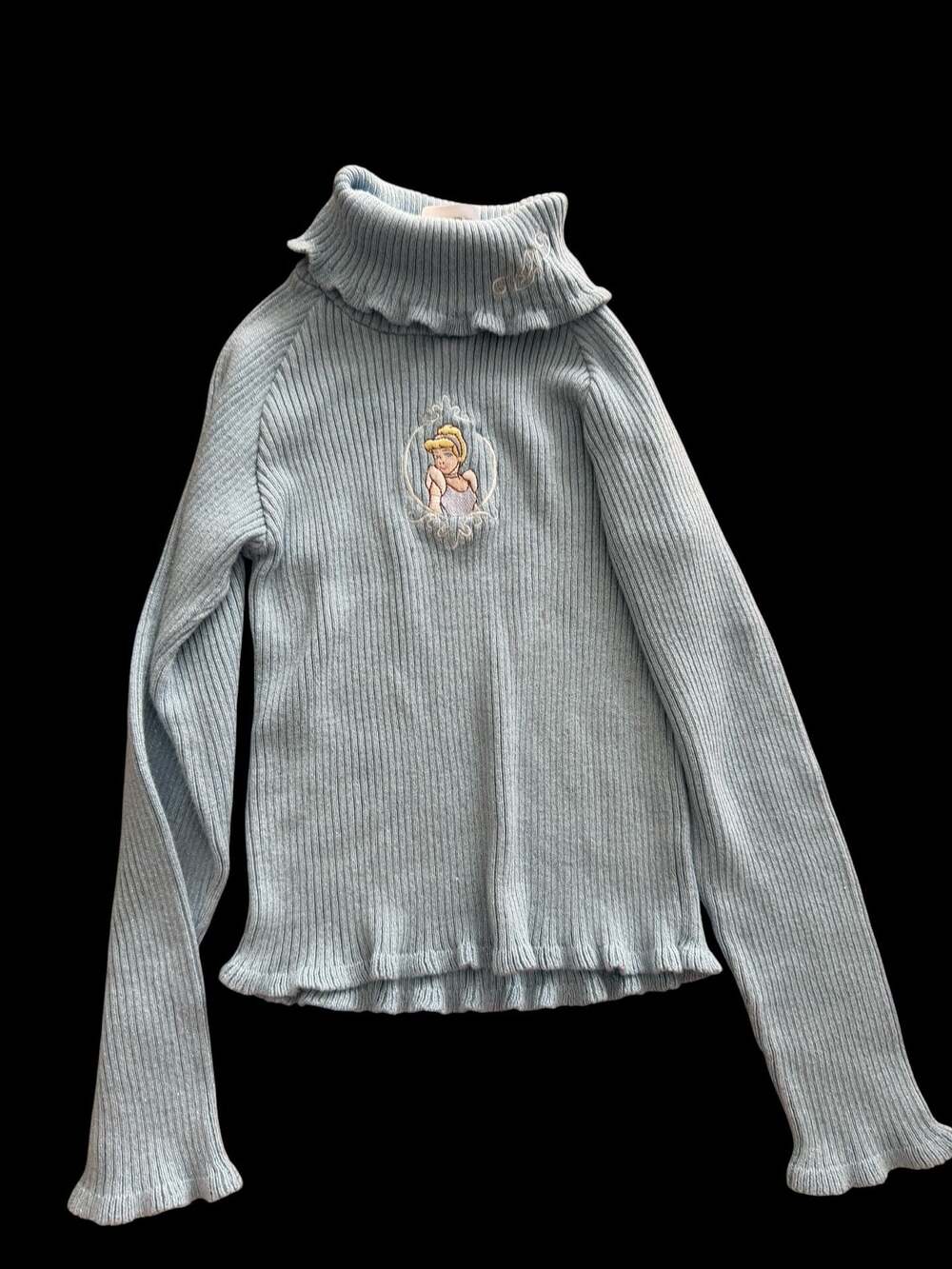 Vintage Disney store girls cinderella blue shimmery sweater - size small